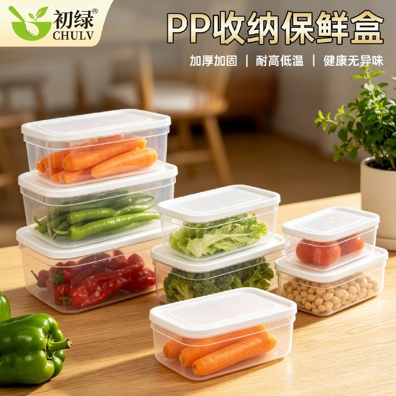 初绿 保鲜盒收纳盒750ml*5个