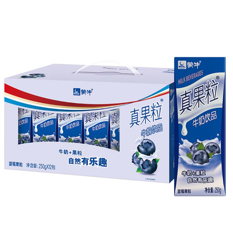 蒙牛 真果粒牛奶饮品（蓝莓）250g*12 礼盒装 