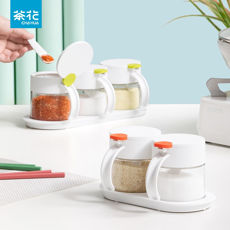 21.9元【茶花旗舰店】按压式圆点玻璃调味瓶3个装￥mxeE26KHFD0￥/
