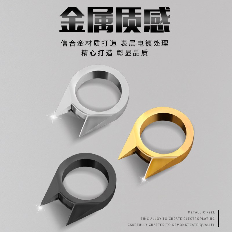 6.9亓 第二件1亓防狼神奇防身戒指猫耳简约指环尖头设计 内径20mm 金属质感多功能 嘎嘎板正 戴手上颜值又高(cllx2NCjgyD)/