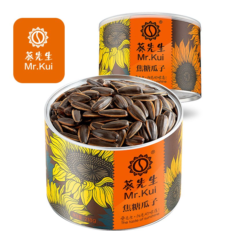 葵先生 焦糖瓜子 休闲零食坚果炒货 罐装葵花籽218g