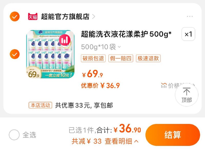 36.9亓 超能花漾洗衣液10斤/ CZ0001  dl480.kuaizhan.com/?XwNNWeizYJK /:/ CA1371/