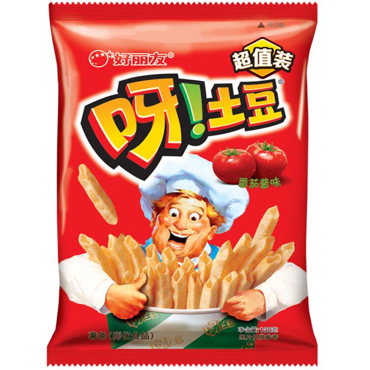 Orion 好丽友 休闲零食 膨化薯条薯片  呀!土豆番茄酱味130g/袋（新老包装随机发放）