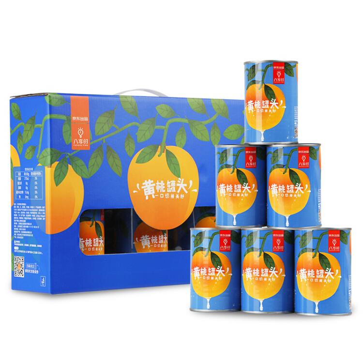 八享时糖水黄桃罐头礼盒425g*6出口日本级水果罐头