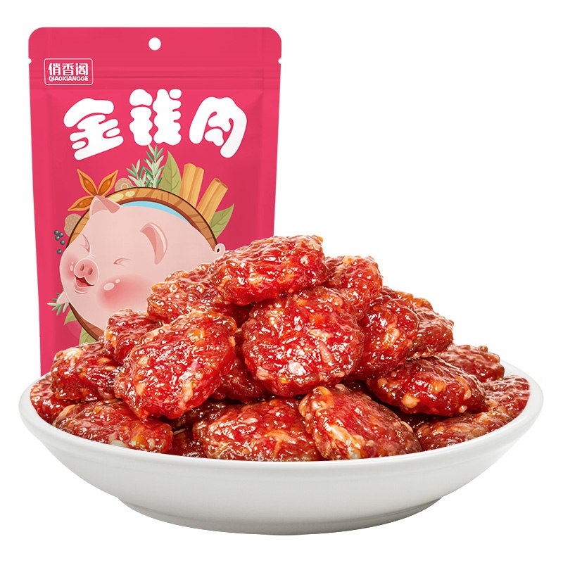 俏香阁 金钱肉 猪肉脯肉干 100g/袋，plus价19.5元，直接拍10件叠加169-35券，58.6元