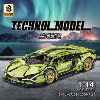 59亓  高精准1:14还原兰博基尼积木跑车拼装模型)prw0WbMJbLA)/ CZ11//1280颗粒，35cm超大模型