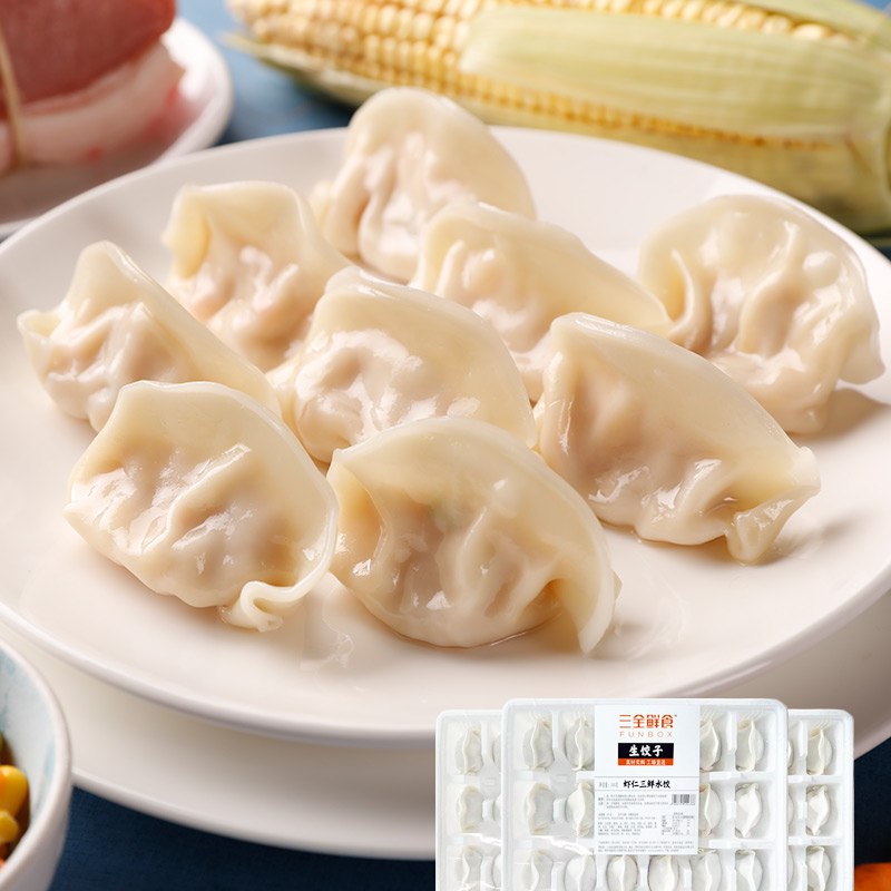 0点开始 34.9元 临期【三全食品官方旗舰店】虾仁三鲜白菜猪肉饺子306gX4盒(2ZFG2JHYiyH)/还有1个月的到期，介意勿拍！真材实料，吃饺子就选三全！