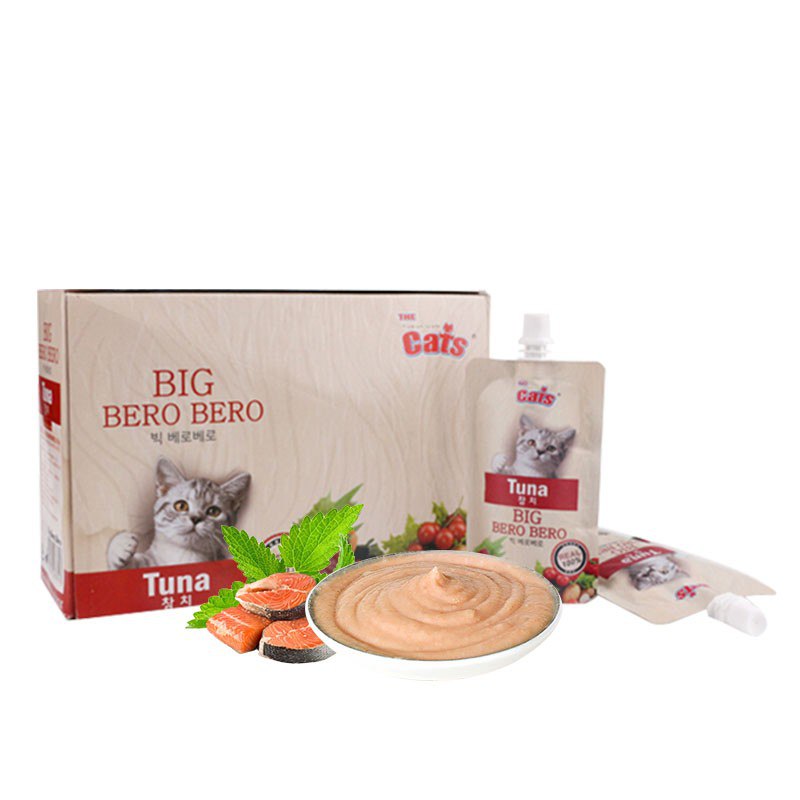 猫太郎CATTARO  咘噜肉泥包 宠物猫咪流质零食 挑嘴湿粮包 营养膏状猫酱罐头95g*10袋 吞拿鱼口味