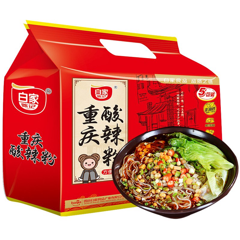 【京东自营】白家陈记 重庆酸辣粉*5包装（共425g）