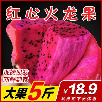 金都一号红心火龙果新鲜热带水果应季红龙果红心肉批发整箱孕妇8.9元