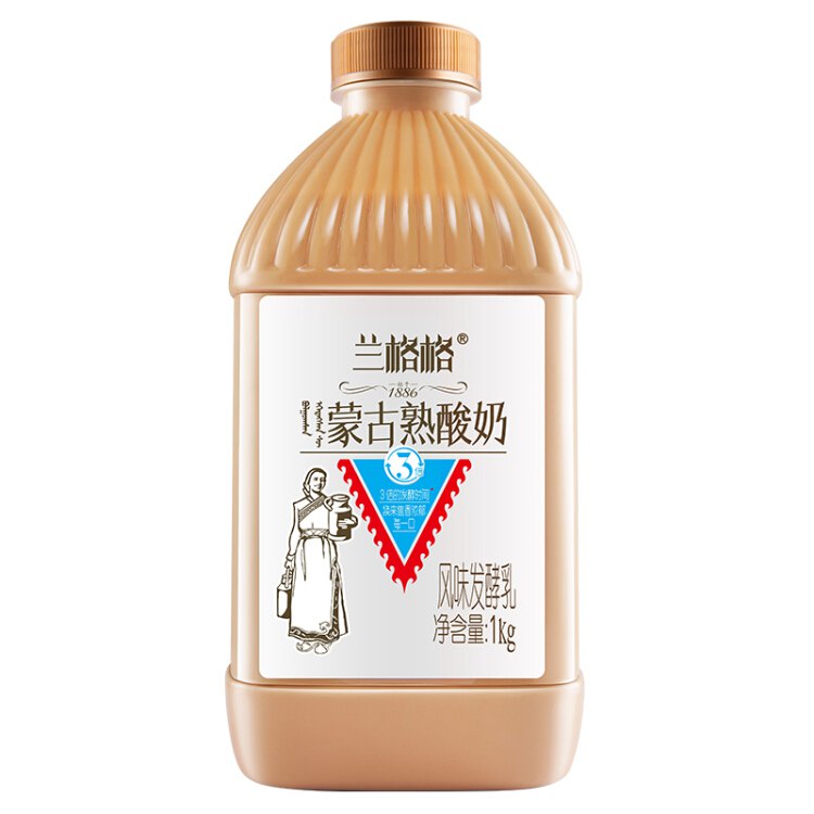 兰格格 蒙古熟酸奶 炭烧酸牛奶 1kg 生鲜低温酸奶酸牛奶京东秒杀23.9（近期好价）