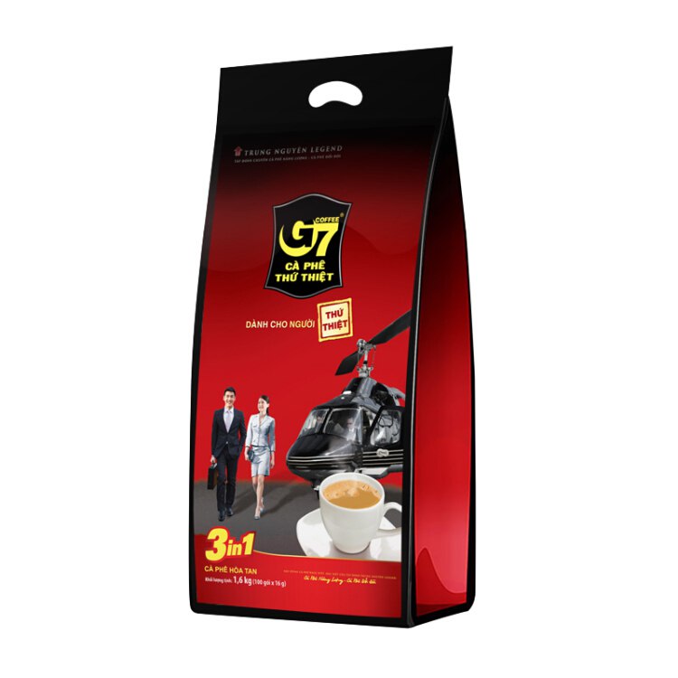 越南进口 中原G7三合一速溶咖啡1600g（16克*100条）越南本土越文版包装（新包装）