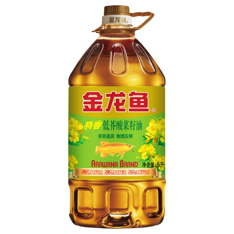 12点开始！【京东】金龙鱼 非转基因特香菜籽油5L 折49.9亓