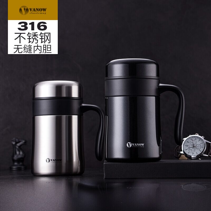 英国vanow保温杯男女 商务办公杯子 420ml