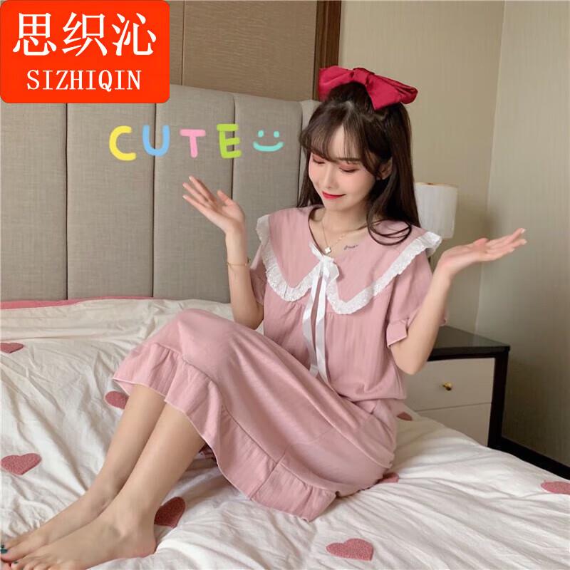 思织沁花边长裙甜美可爱睡裙