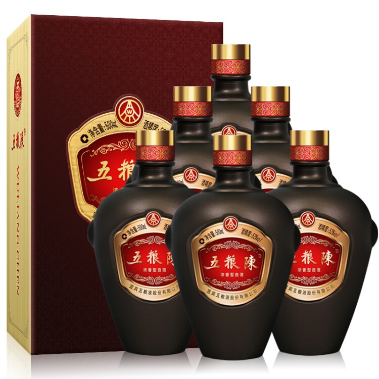 【京东】五粮液股份有限公司出品 五粮陈 群浓香型白酒 传承52度 500ml*6瓶整箱装
