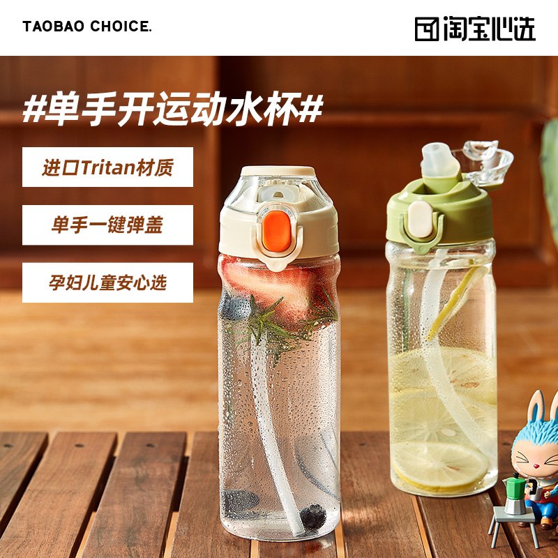 19.9元【淘宝心选自营】Tritan弹盖吸管杯运动随手杯(lbQmXj6AJB7)/
