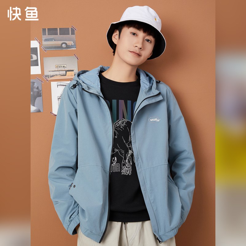 1.领券 加入购物车1件【快鱼旗舰店】男装阳光长袖连帽休闲夹克3款(SDExXp58Qx1)/