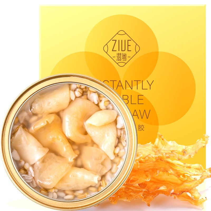 【京东】滋粤 即食鱼胶 即食花胶鱼肚 鲜炖鱼胶滋补代餐营养品 易拉金碗装 燕麦薏仁花胶160g