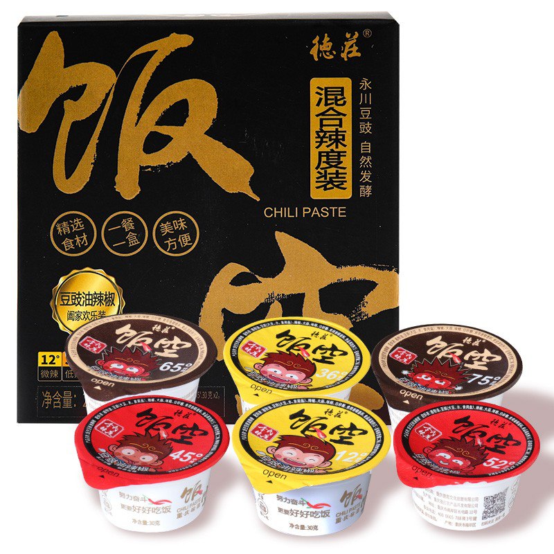 德庄 重庆饭空豆豉油辣椒酱混合辣度240g盒装页面可领169 -30券plus会员买10件59.5+u