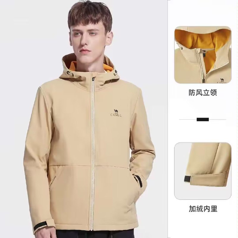 219💵【骆驼服饰旗舰店】骆驼户外加绒情侣连帽外套)XYjNWZYSATo)/ CZ11//防风防水还保暖 耐磨抗撕裂骆驼大牌 户外选择这个就对