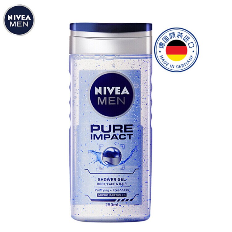 妮维雅（NIVEA） 清爽净肤男士沐浴露250ml    