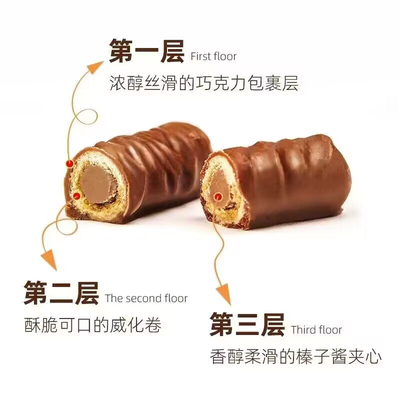 24.8亓 金帝旗舰店榛仁夹心巧克力棒40支)Vn5mdaNxbJo)/ CZ11双11超红：