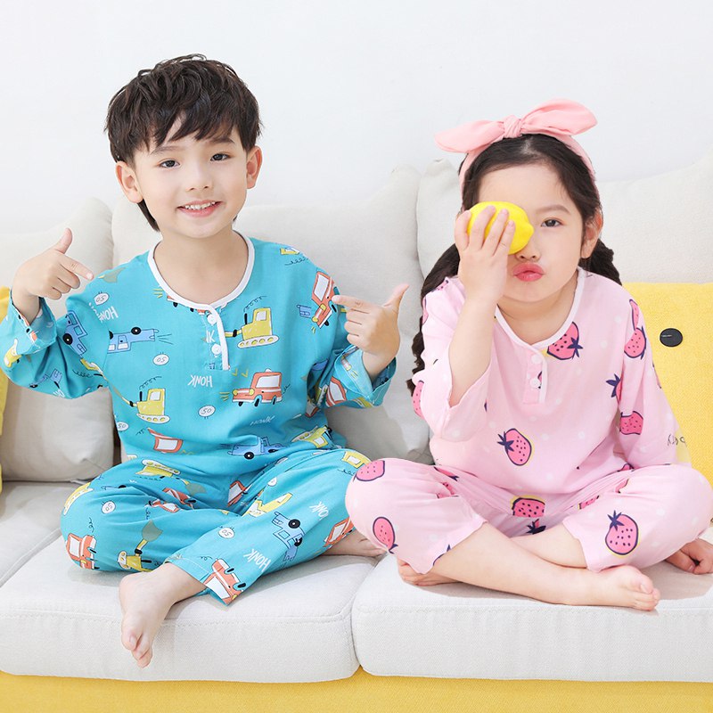 10点开始 拍下14.9元【心怡熊旗舰店】儿童卡通轻薄绵绸睡衣2件套￥oShQ2gUUQko￥/