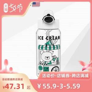 1.领券 加购物车1件美国进口吸管弹盖水杯子(X3BF2IETfs3)/
