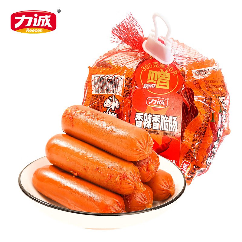 力诚香辣香脆肠 30g*40根 +赠4根