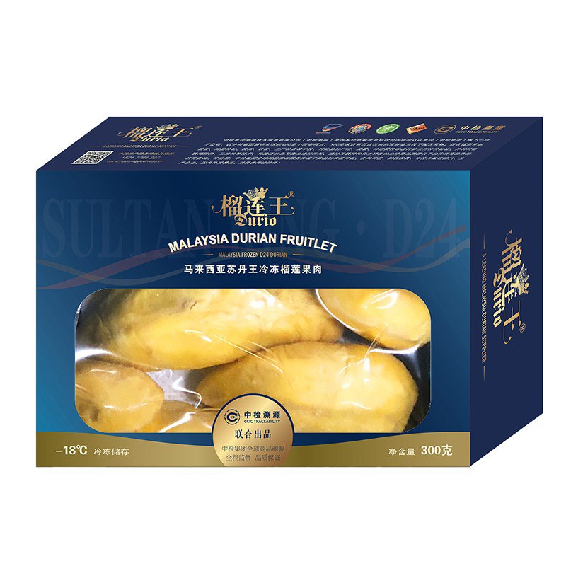 榴莲王 马来西亚苏丹王D24冷冻榴莲果肉 (300克装) 淡奶香味 甜糯细腻 