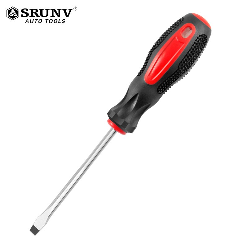 鑫瑞 SRUNV 铬钒钢强磁性一字螺丝刀 五金工具 螺丝批 6 x 100mm D5-B21001