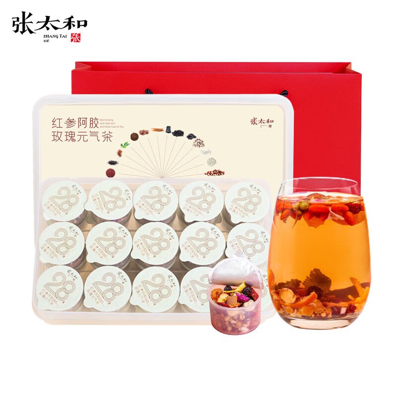 张太和 红参阿胶玫瑰元气茶28味21g*30罐