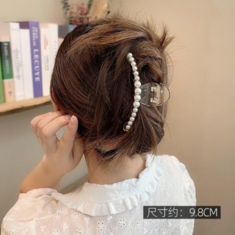珍珠抓夹女大号后脑勺发夹韩国ins网红顶夹日系夹子头饰刘海发卡3.5元