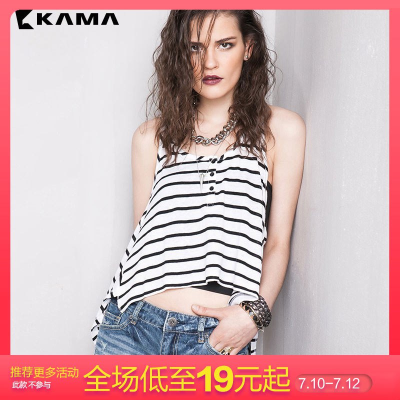 KAMA女士无袖吊带衫  (XcDF1CQo8MI)   5亓