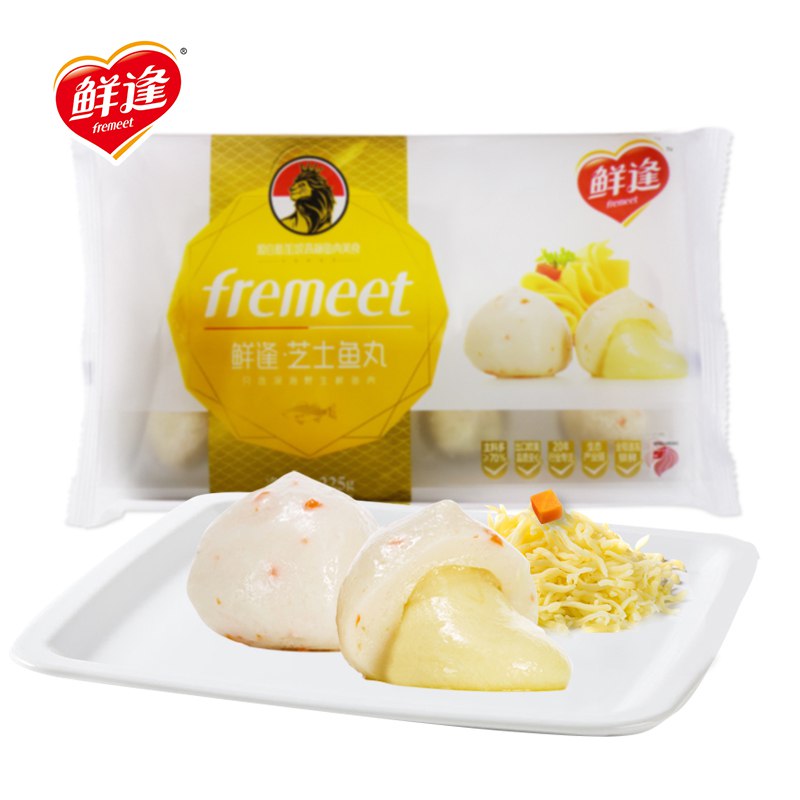 鲜逢 包心芝士鱼丸 225g 火锅丸子 关东煮烧烤食材 京东生鲜 