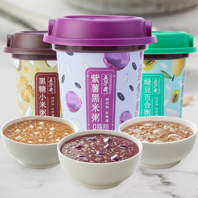 0点开始 领券后 15.9元【五芳斋食品旗舰店】五芳斋速食粥组合共300gX6杯)galKdNoMVdt)/ CZ11//银耳羹 黑米粥 桂圆赤豆粥3种