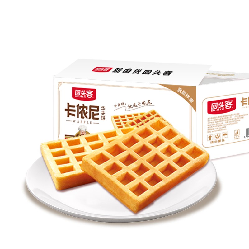 14.9元 回头客旗舰店卡侬尼方形华夫饼整箱500g(aBb82uXFNU3)/