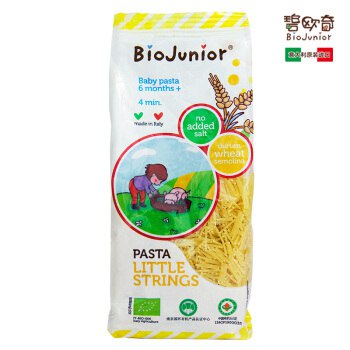 碧欧奇（Biojunior）意大利进口婴幼儿双有机辅食小麦蔬菜混合无盐宝宝面条200g（6个月以上）小碎面