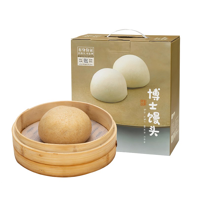 福年来 博士馒头（全麦） 300g 4包 全程溯源 不加糖 早餐点心粗粮五谷杂粮馒头