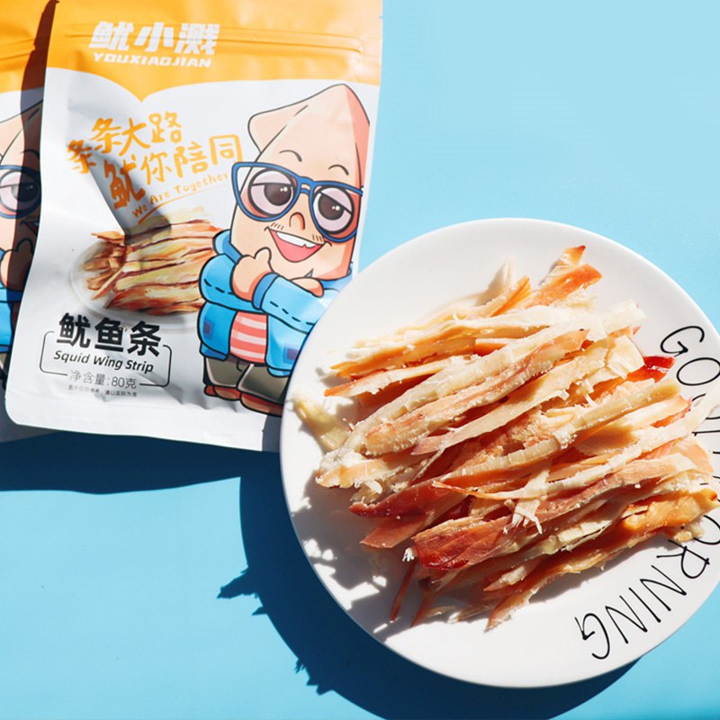 19.9￥ 选3件鱿小溅手撕鱿鱼条80g*3一丝一丝的炒鸡好吃!!超市这一小包得十几了(udap2MayiUi)/
