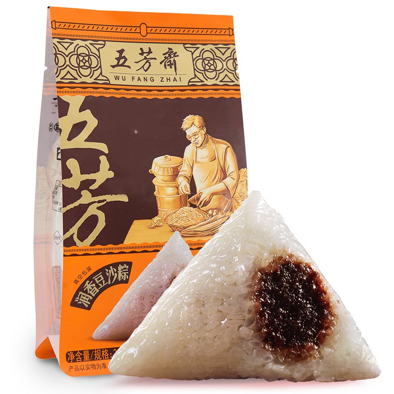 五芳斋中华老字号嘉兴粽子特产140g 2只装润香豆沙粽280g