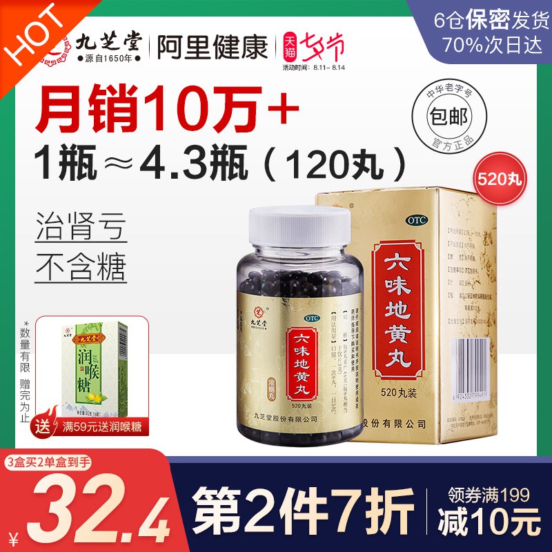 28元【阿里健康大药房】九芝堂六味地黄丸520丸(lMiZXmdbX5j)/