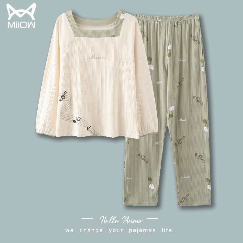 34.9元 猫人家居服直销店春秋纯棉长袖韩版家居服女￥gD9q2fYXPO8￥/