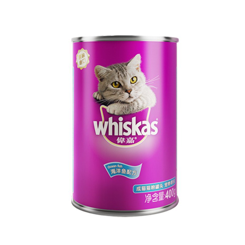 【京东自营】伟嘉 宠物猫粮猫湿粮 泰国进口猫罐头 海洋鱼味400g下单：