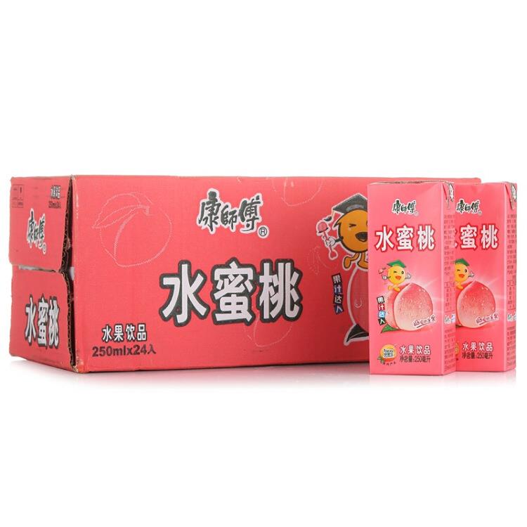 康师傅水蜜桃汁250ml*24好喝的水果整箱装