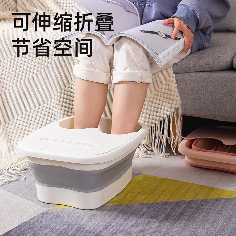 APP首页9.9包邮频道领15-6卷9.9元 HOUYA 可折叠泡脚桶