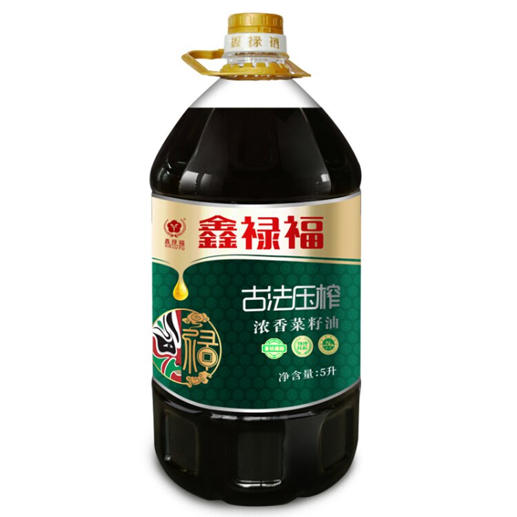 鑫禄福 古法压榨浓香菜籽油 非转基因食用油 5L