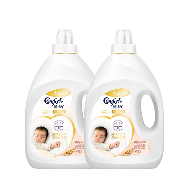 京东PLUS会员： Comfort 金纺 亲肤系列 衣物柔顺剂 4L*2桶 *2件 109.04元