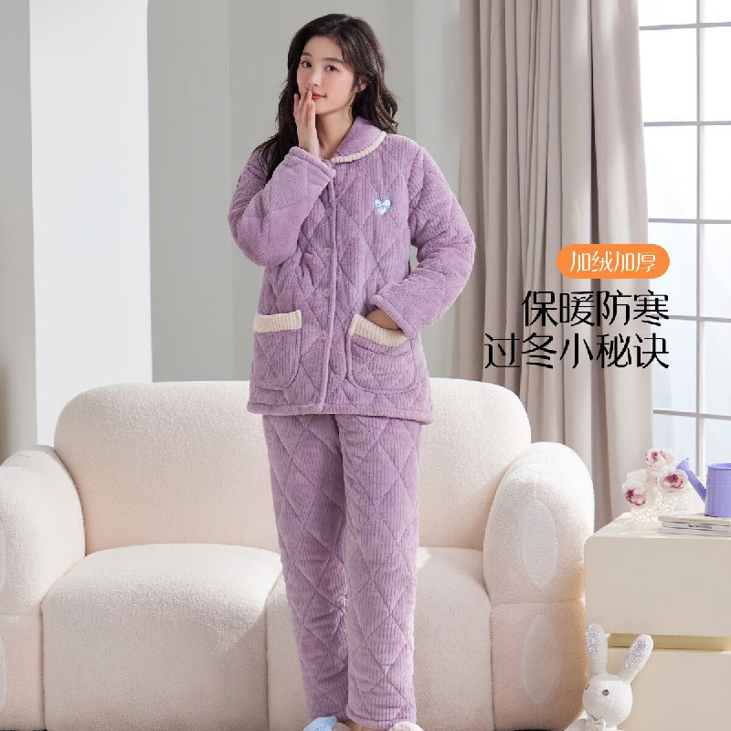 香蜜闺秀家居服合集①89元 三层夹棉加厚女家居服套装